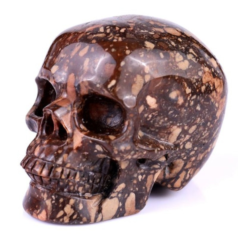 Nature Brown Crystal Skull for Grounding & Home Decor