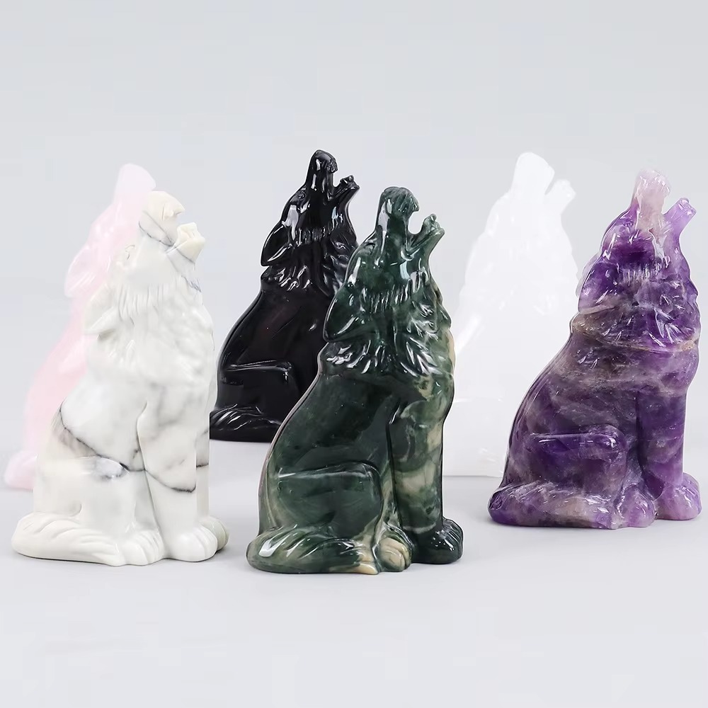 Custom Crystal Wolf Gift Statue