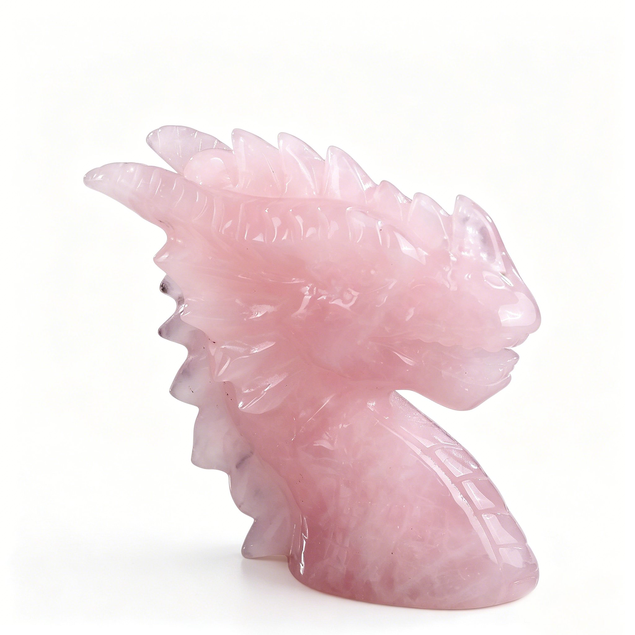 High Quality Rose Quartz Pterosaur Carving