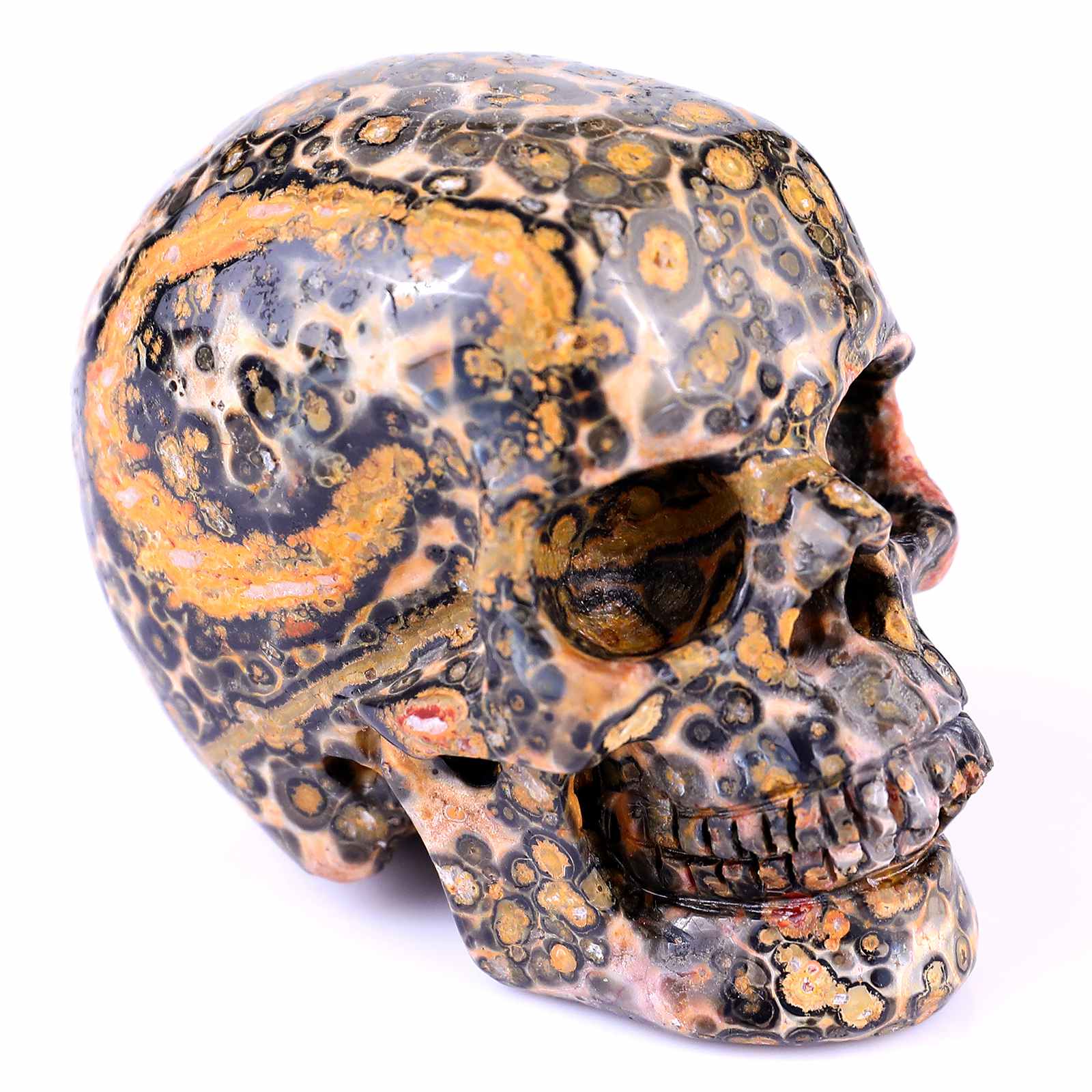 Wholesale Leopard Skin Stone Human Skull