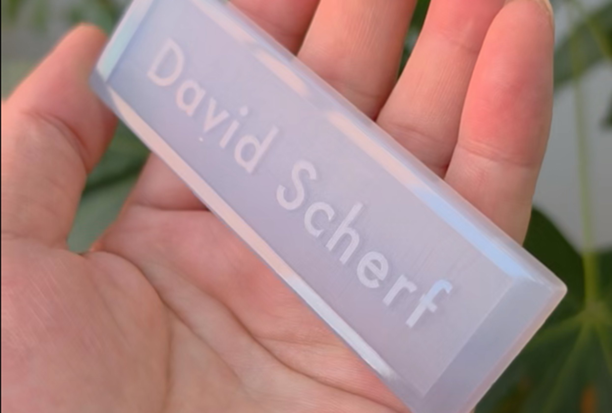 Project Case Sharing: Custom Engraved Blue Chalcedony Name Tags for European Art Institution