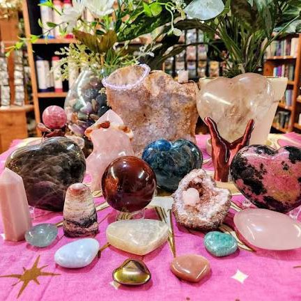 Different crystals on the table